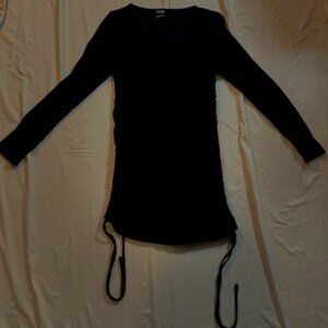 Justify brand long sleeve black knit adjustable length sweater dress LARGE